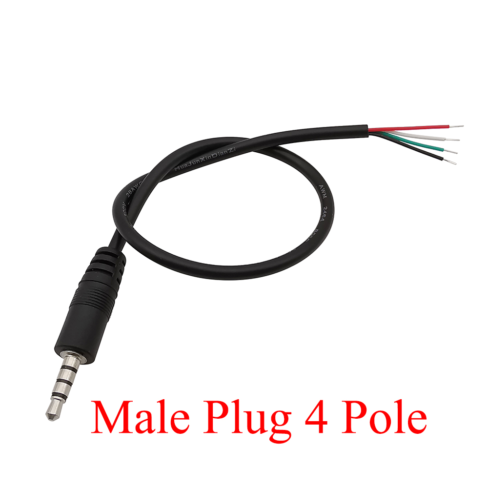 1/2/3/5Pcs 3.5mm Audio Cable Connector 2 3 4 Pole Mono Stereo Male Plug Female Jack Extension Wire AUX Headphone DIY Repair 30cm: Silver / 20-29Pcs