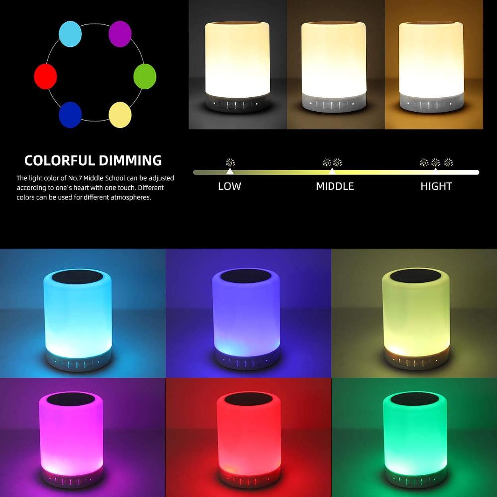 Altoparlante portatile senza fili Bluetooth Mini Player Touch Pat Light lampada da comodino a LED colorata a luce notturna per dormire meglio