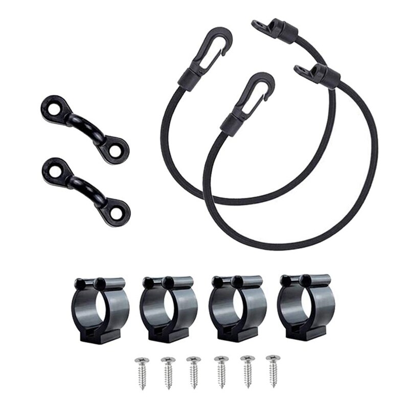 Kayak Boat Fishing Rod Tamer Straps Belt Holder Pole Rack Clips Clamps Paddle Clip Deck Mount Connector for Fishing Rod: Default Title