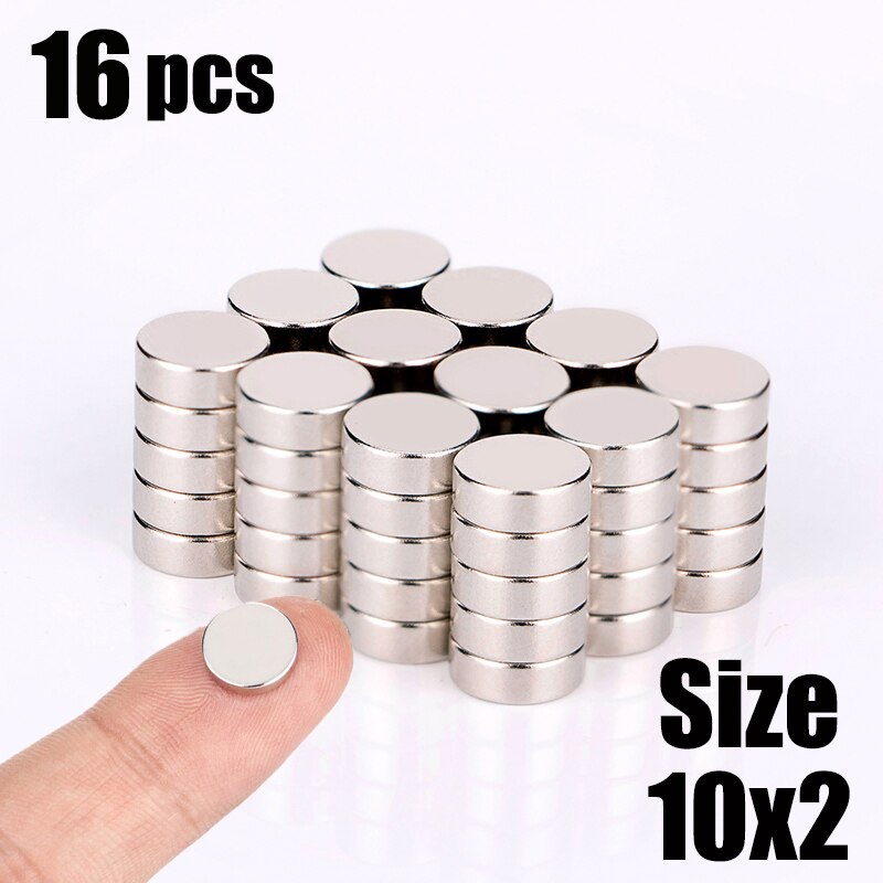 10 16 40PCS/Lot 8x2 10x2 12x2mm Magnet Strong magnets Rare Earth Neodymium Magnet Round Magnet Small Round Magnet: 16pcs(10x2)