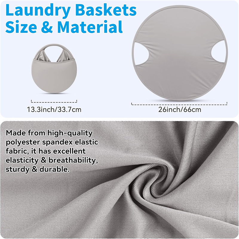 Skittentøyskurv sammenleggbar bærbar pop-opp skittentøyskurv kurv med håndtak kleskurv til skittentøy, vask og tørketrommel