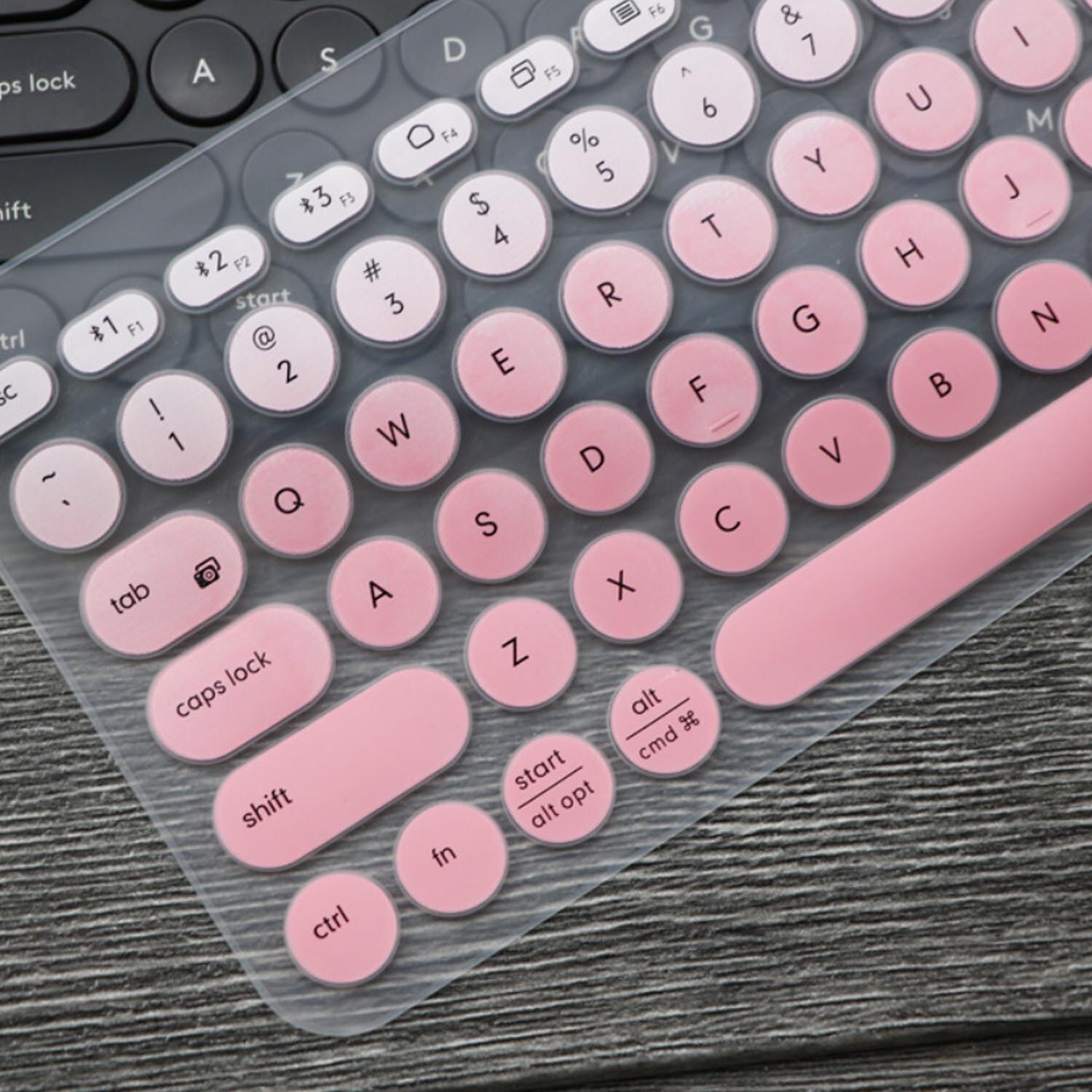 Besegad farverig laptop silikone tastatur cover hud klistermærke beskytter til logitech  k380 bluetooth tastatur