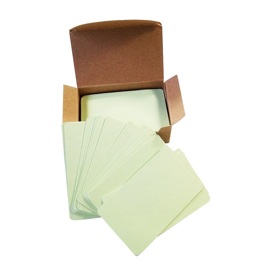 100 stk/parti kraftpapir kort blanke visitkort besked notat fest tak kort etiket bogmærker lærekort: Grøn