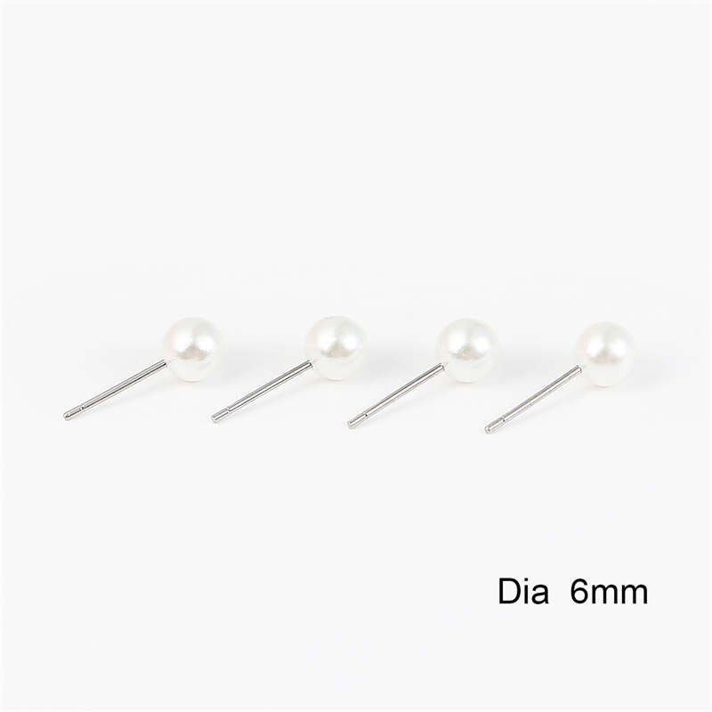 10 Uds. Blanco marfil ABS perlas encanto perno prisionero pendientes Back Stoppers oído Post tuercas enchufar para fabricación de joyería DIY base de aretes: Ivory 6mm 16mm