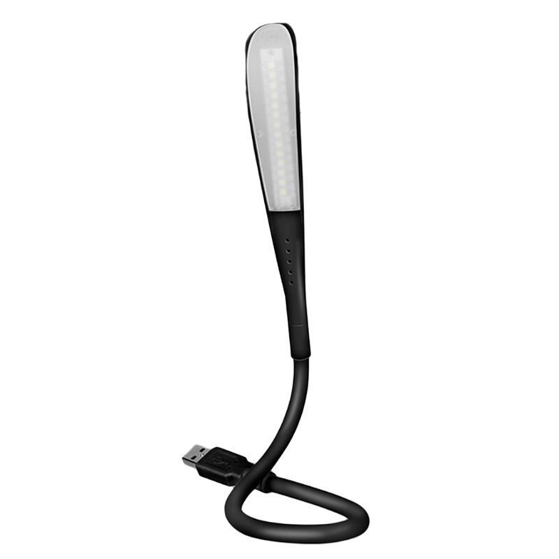 Mini USB lumière LED Dimmable lampe de bureau Flexible col de cygne contrôle tactile oeil-soin ordinateur portable ordinateur portable PC ordinateur nuit lire: Black