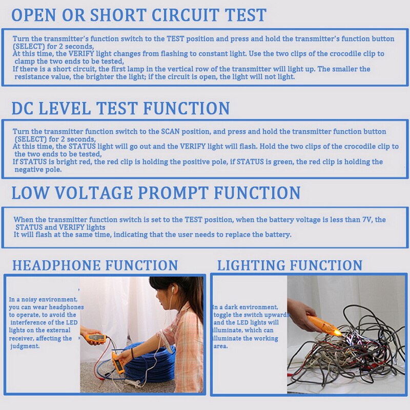 Wire Tracker Network Cable Tester for Cat5 Cat6 RJ11 RJ45 Crimper Lan Diagnose Networking Tools