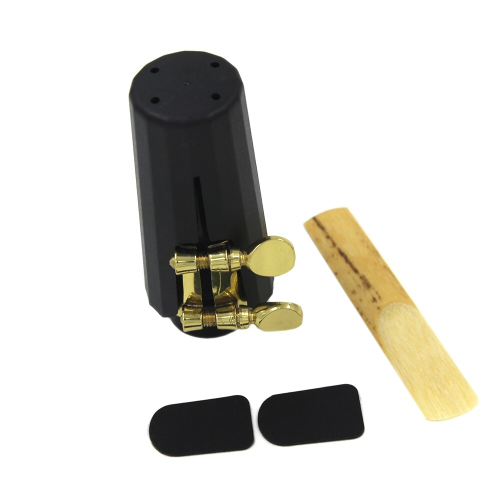 Sopraansax Saxofoon Mondstuk Plastic met Cap Metalen Gesp Reed Mondstuk Patches Pads Kussens