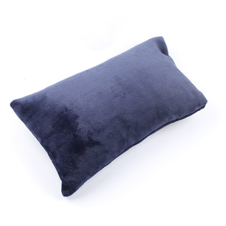 Petit oreiller avec taie d'oreiller doux et noyau complet, pour adulte, repose-sieste, petit oreiller de sommeil, envoyer un sac de rangement en: navy(fleece)