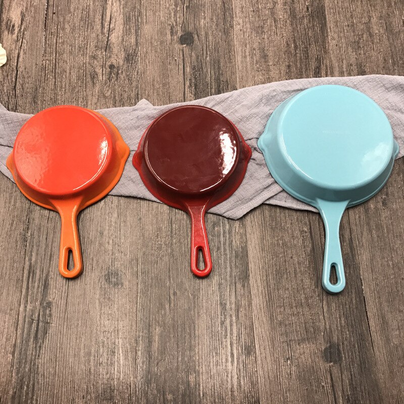 Cast iron pan enamel pan enamel pan uncoated frying pan non-stick small pot pig iron pan frying pan