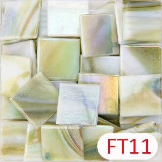 200g/68 stk 20 x 20mm 3/4 tommer fancy kvartsmosaik irideret glas iriserende glasfliser, glaslegemini mini, materialeleverandør: Ft11