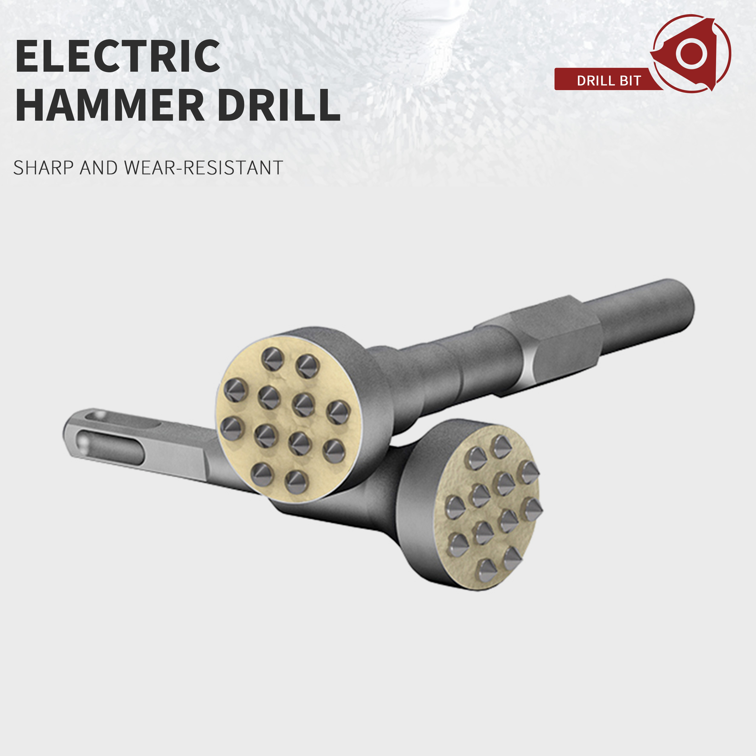 Flower Hammer Chisel Drill Bit Wall Concrete Cement Hit Lychee Surface Electric Pick Electric Hammer One Alloy Hair Hit Artifact