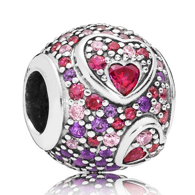 Mosaic Ball Blue & Clear Enchanted Chiselled Elegance Droplet Charm 925 Sterling Silver Beads Fit Bracelet DIY Jewelry: P-D-2353