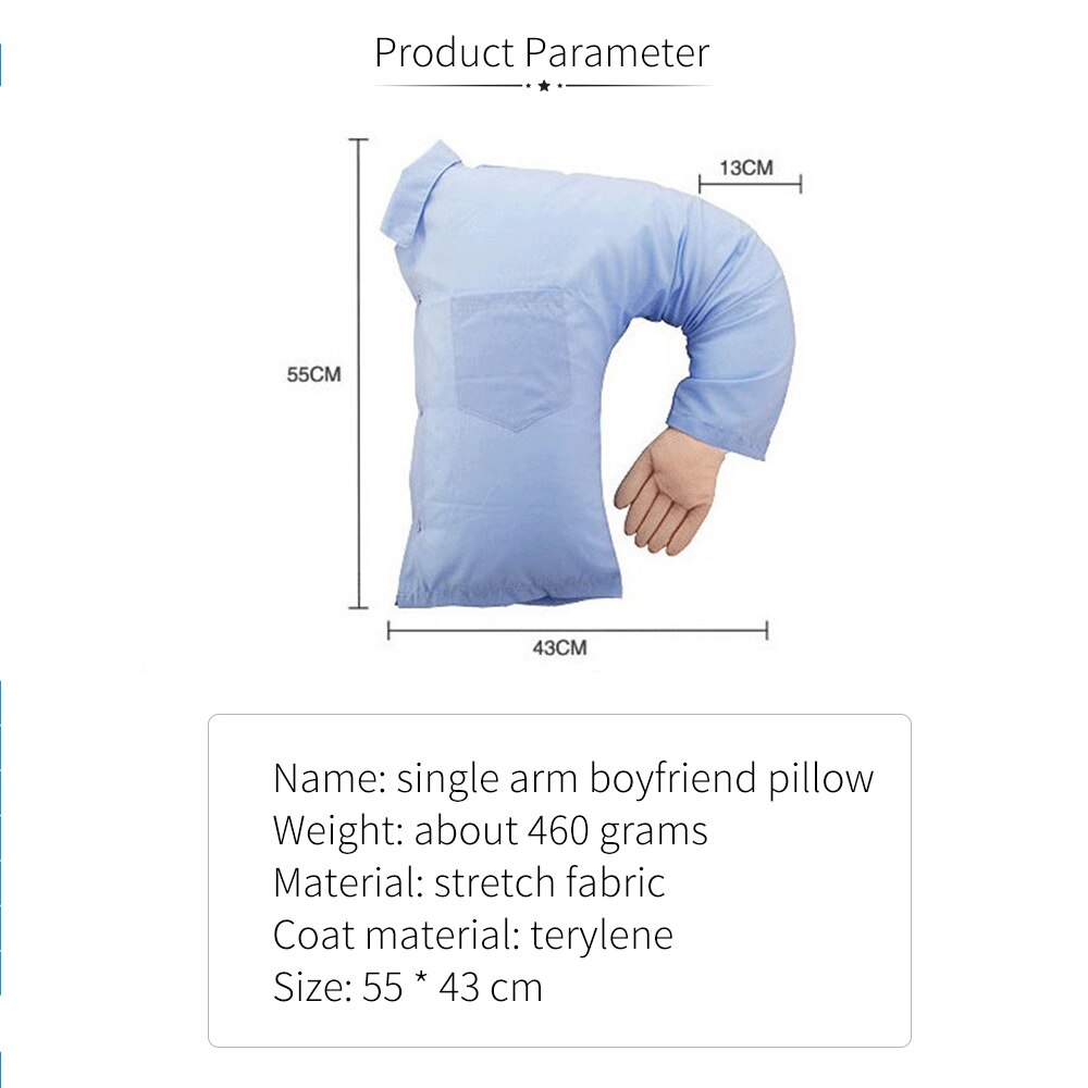1 Pza de lindo novio brazo cuerpo shapehrow almohada cama cojín chica almohada brazo forma de una sola persona Linda almohada creativa