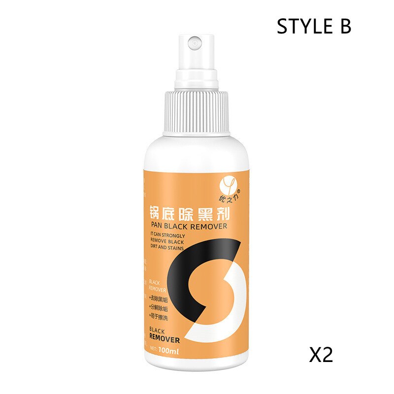 100ml Pan Black Remover Stainless Steel Pot Oven Steel Rack Grease Burn Marks Removal Kitchen Cleaner Improve Energy Efficiency: STYLE B