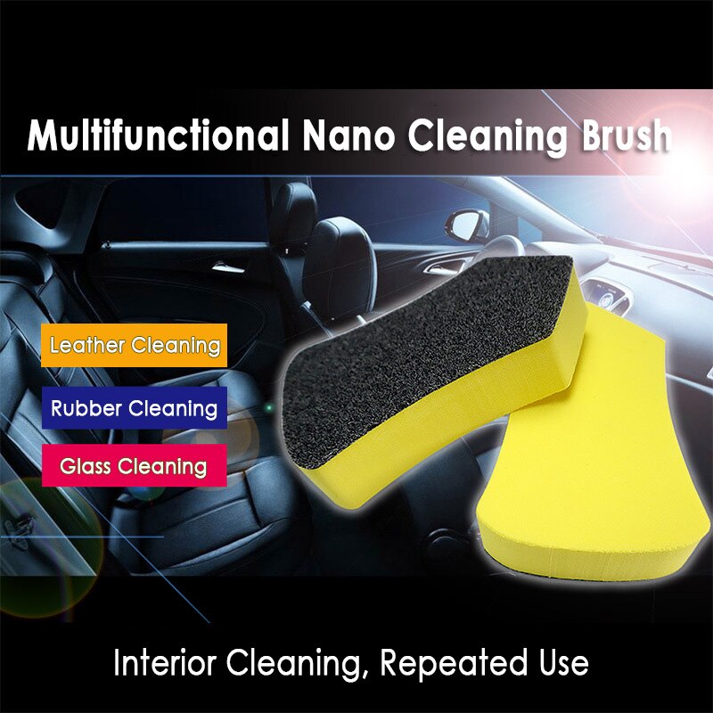 Cepillo de limpieza Nano para coche, herramienta de lavado de fieltro para el asiento de cuero del coche, cuidado automático, cepillo de limpieza de Interior, accesorios de limpieza de coche