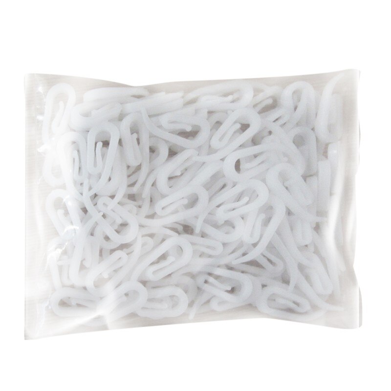 100 X Gordijn Haken Voor Gordijnen Met Header Tape Wit Plastic Nylon
