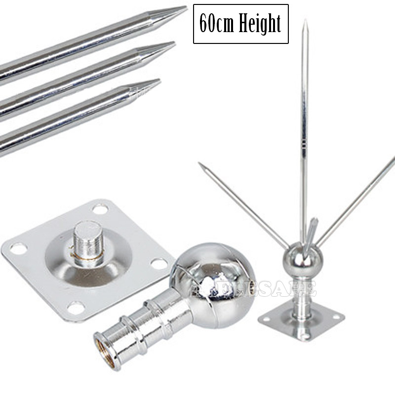 60CM Brass Lighting Rod Three-Pole Detachable Copper Lightning Protection Equipment For House Tower Tank Safety