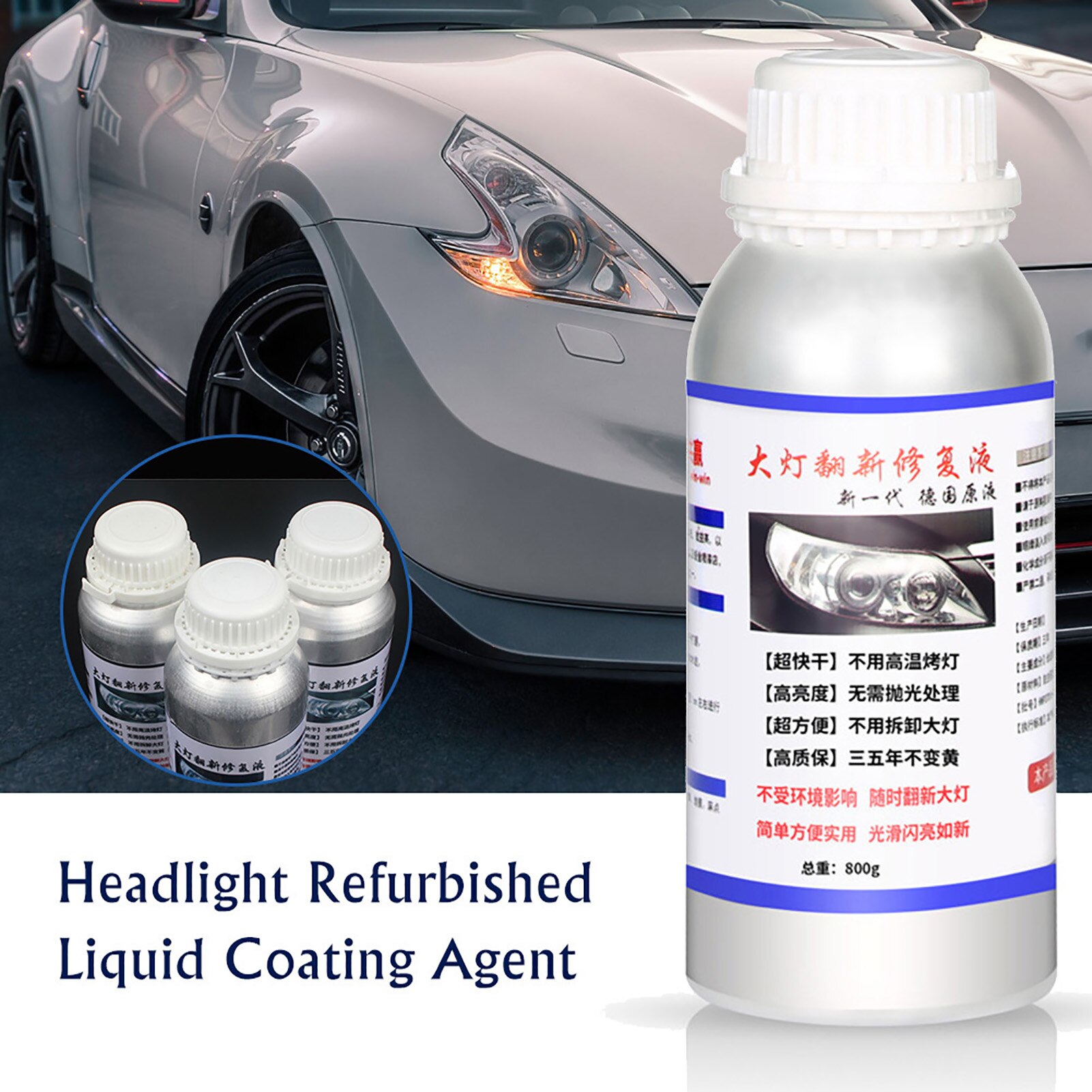 800G Auto Koplamp Reparatieset Koplamp Refurbished Vloeibare Coating Agent Automotive Reparatie Apparatuur