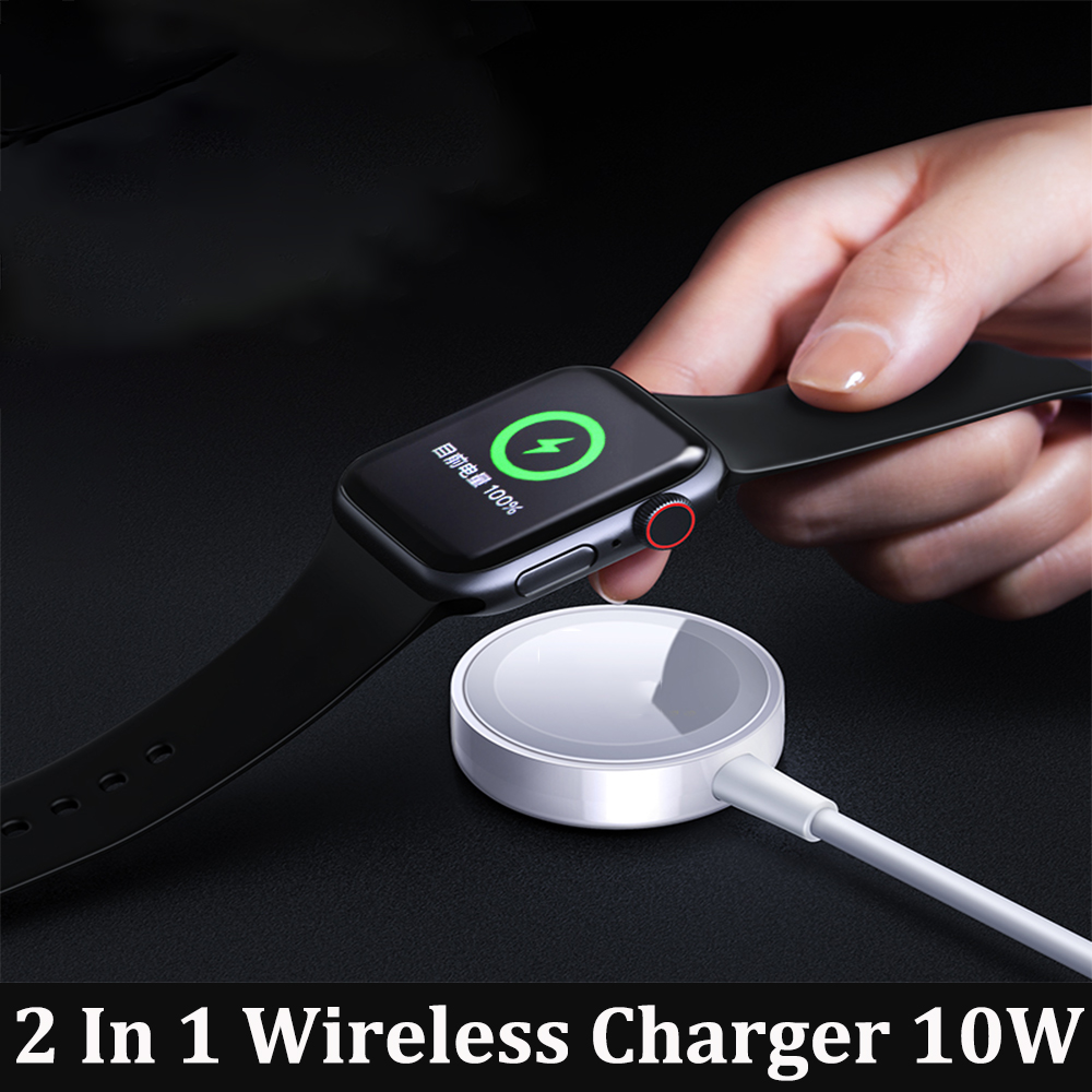 Smart 2 In 1 Magnetische Draadloze Qi Lader Voor Apple Horloge Serie Se/6/5/4/3/2/1 &amp; Snelle Oplaadkabel Voor Alle Iphone En Ipads