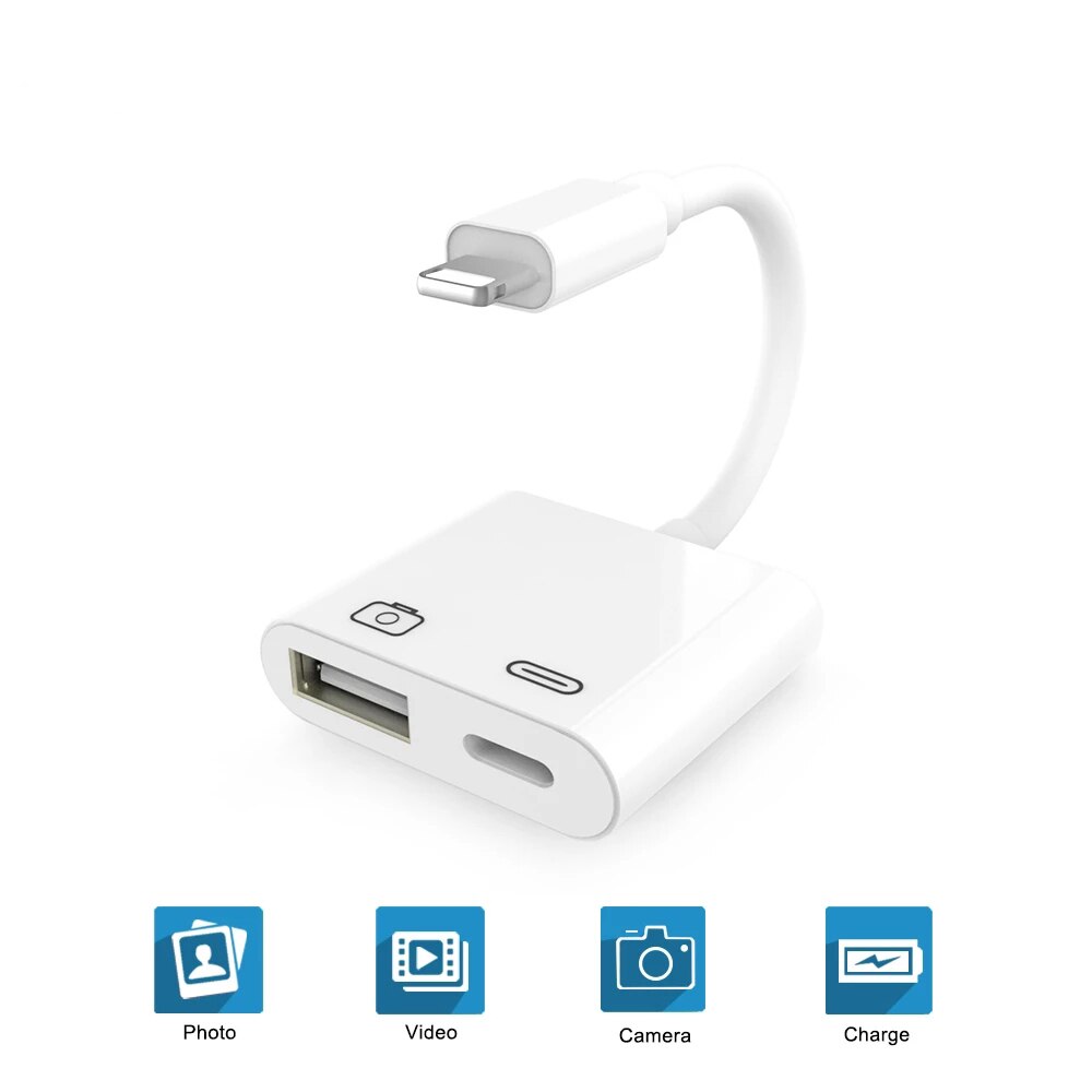 Bliksem Naar 1080P Hdmi-Compatibel Adapter Usb Sd Tf Kaartlezer Digitale Av Tv Otg Adapter Voor Iphone X Xr Xs 11Pro Max Se Ipa: 2in1 otg