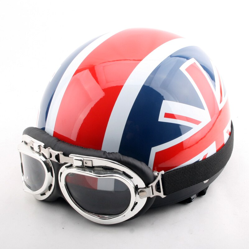 Mode Britse Union Jack Britse Motorhelm Elektrische Fiets Helmen Zomer Half Gezicht Modellen Helm Van Abs