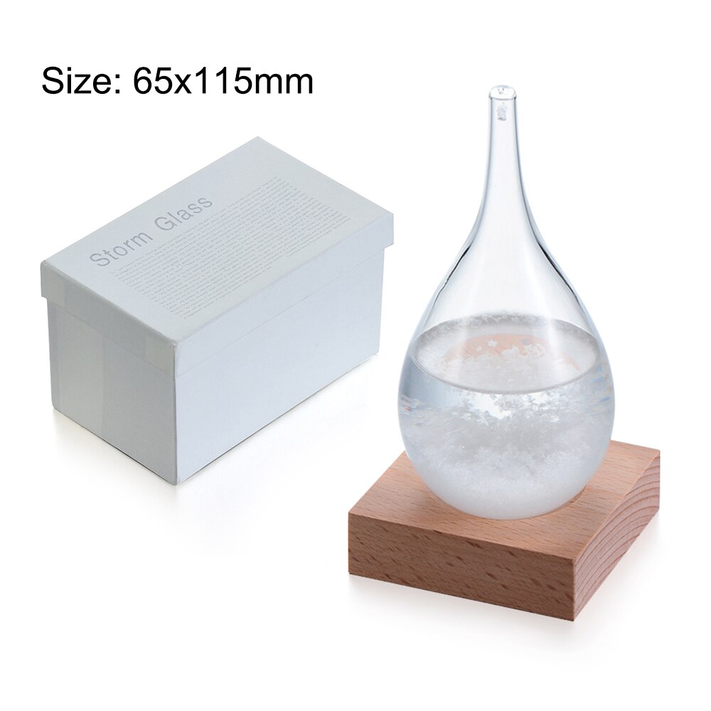 Barómetro de Navidad, gotitas, Storm Glass, botella de cristal con forma de gota creativa, estación meteorológica para el escritorio, Predictor meteorológico, decoración