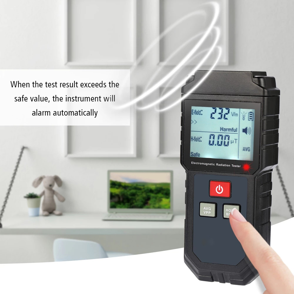 Handheld Digital LCD EMF Meter Electromagnetic Radiation Tester Electric Field Magnetic Field Dosimeter Detector