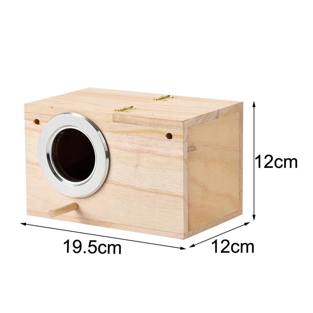 Wood Breeding Box Bird's Nest Bird House Wall-mounted Wooden Outdoor Ventilation Small Pet Bird Cage Parrot House