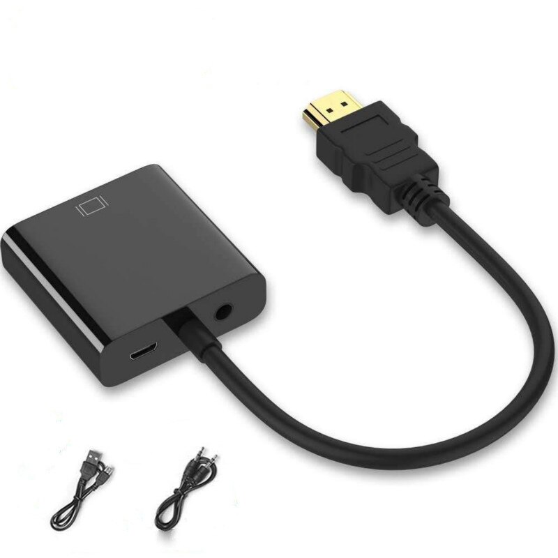 HDMI naar VGA Adapter Vergulde HDMI Male naar VGA Female Converter 1080 P voor Computer Desktop Laptop PC monitor Projector HDTV: audio power supply