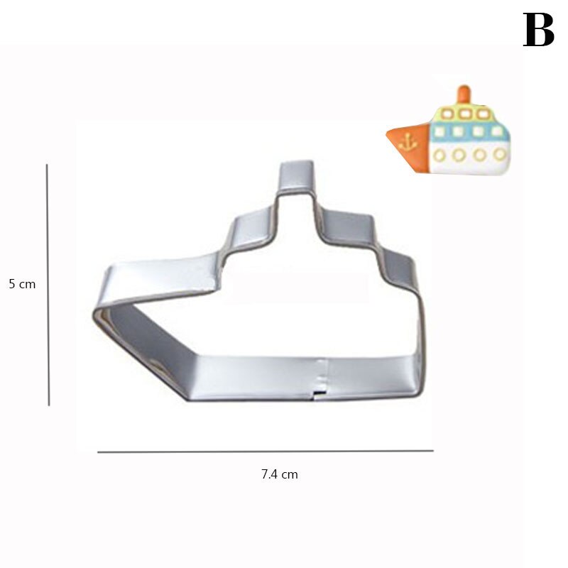 Airplane Ship And Train Cookie Tools Cake Stencil Kitchen Cupcake Decoration Template Mold Cookie Coffee Stencil Mold Baking: B