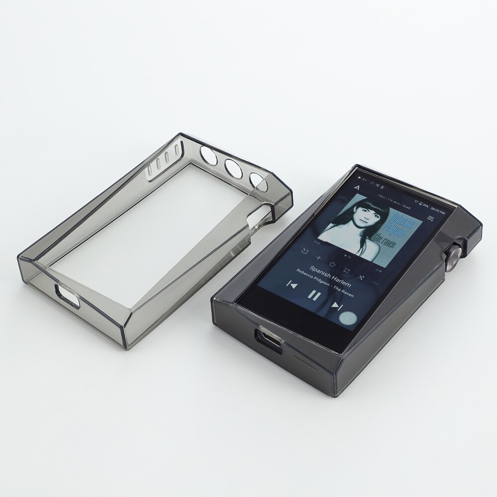 Soft Tpu Beschermende Huid Case Cover Voor Iriver Astell &amp; Kern Een &amp; Norma SR25 Mkii Met Voor-en Achterkant screen Protector Gehard Glas: Clear black case