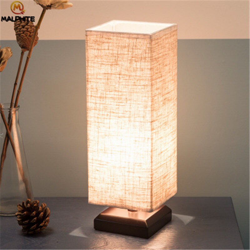 Modern Linen Table Lamps For Living Room Lamps Table Fixtures Table Light Bedroom Bedside Lamp Wood Home Decor Luminaire Table: C