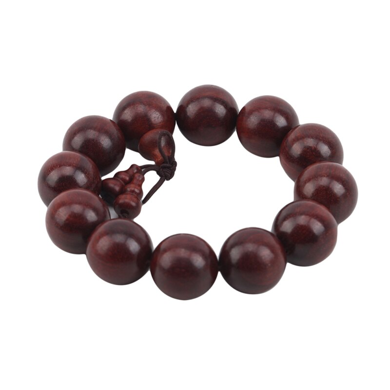 20mm autentiska indien lobulära röda sandelträ armband trä buddha pärlor armband guldstjärna gamla material smycken