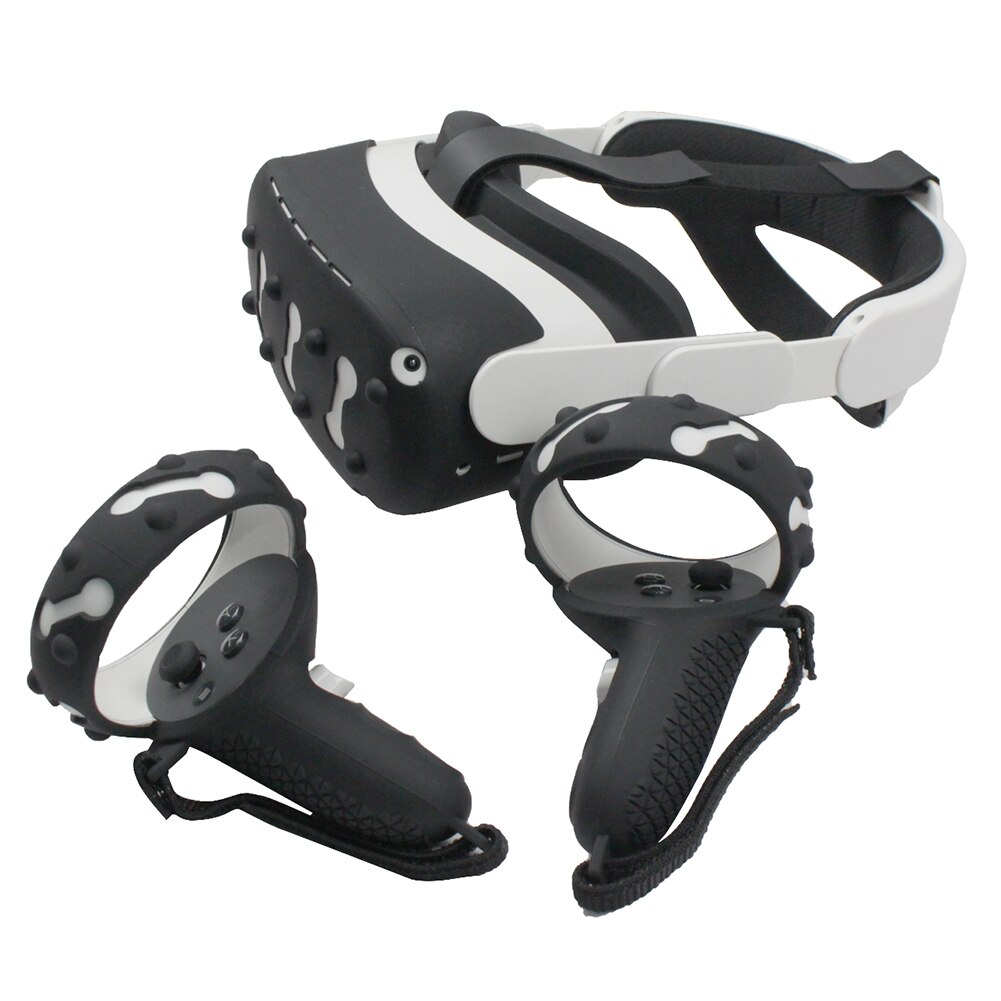 Vr-touch-controller-griffabdeckungen, augenmaske, kameralinsenschutzhülle + knöchelriemen, passend für oculus quest 2 vr zubehör