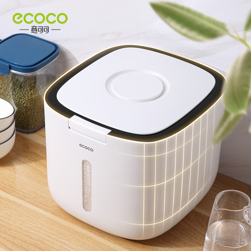 ECOCO – seau Nano de cuisine 5/10KG, étanche aux insectes et à l'humidité, seau de riz scellé, récipient de stockage des aliments pour animaux de compagnie