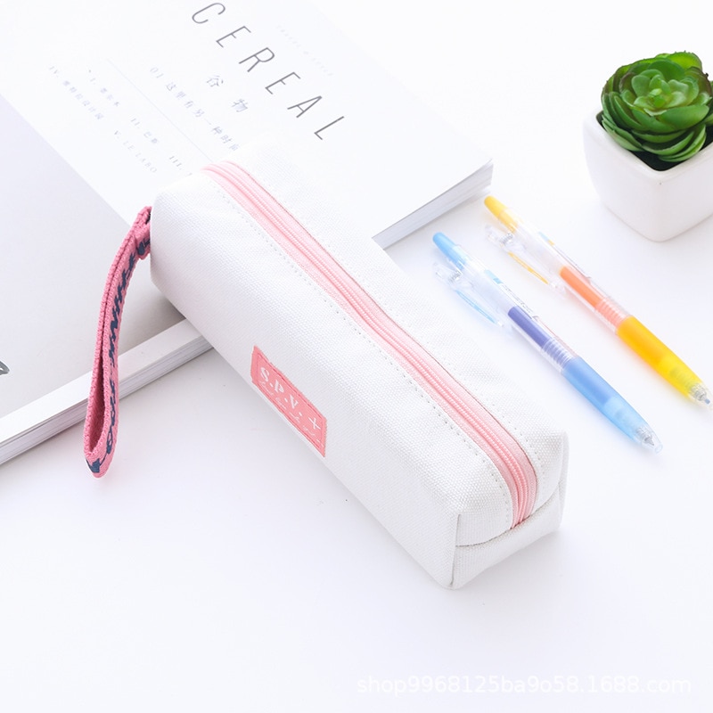 Pencil Case Simple Style Zipper Pencil Bags Pen Holders School Supplies Stationery Pencil Box for Boys or Girls