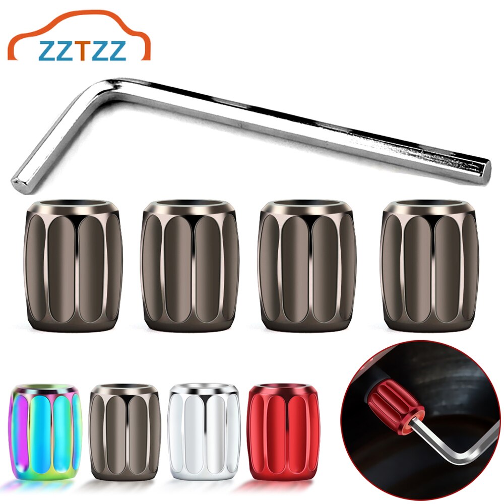Bouchons de Valve d'air Anti-vol, capuchon de tige de Valve d'air de pneu de voiture, couvercle de capuchon de pression pour voitures SUV vélo alliage de Zinc scintillant coloré 4 pièces