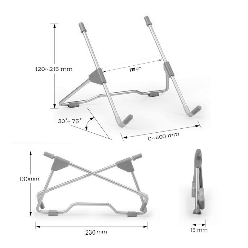 Mulit purpose foldable suporte para notebook stand cooler for laptop cooling protable laptop table monitor holder 14" 15" 17"