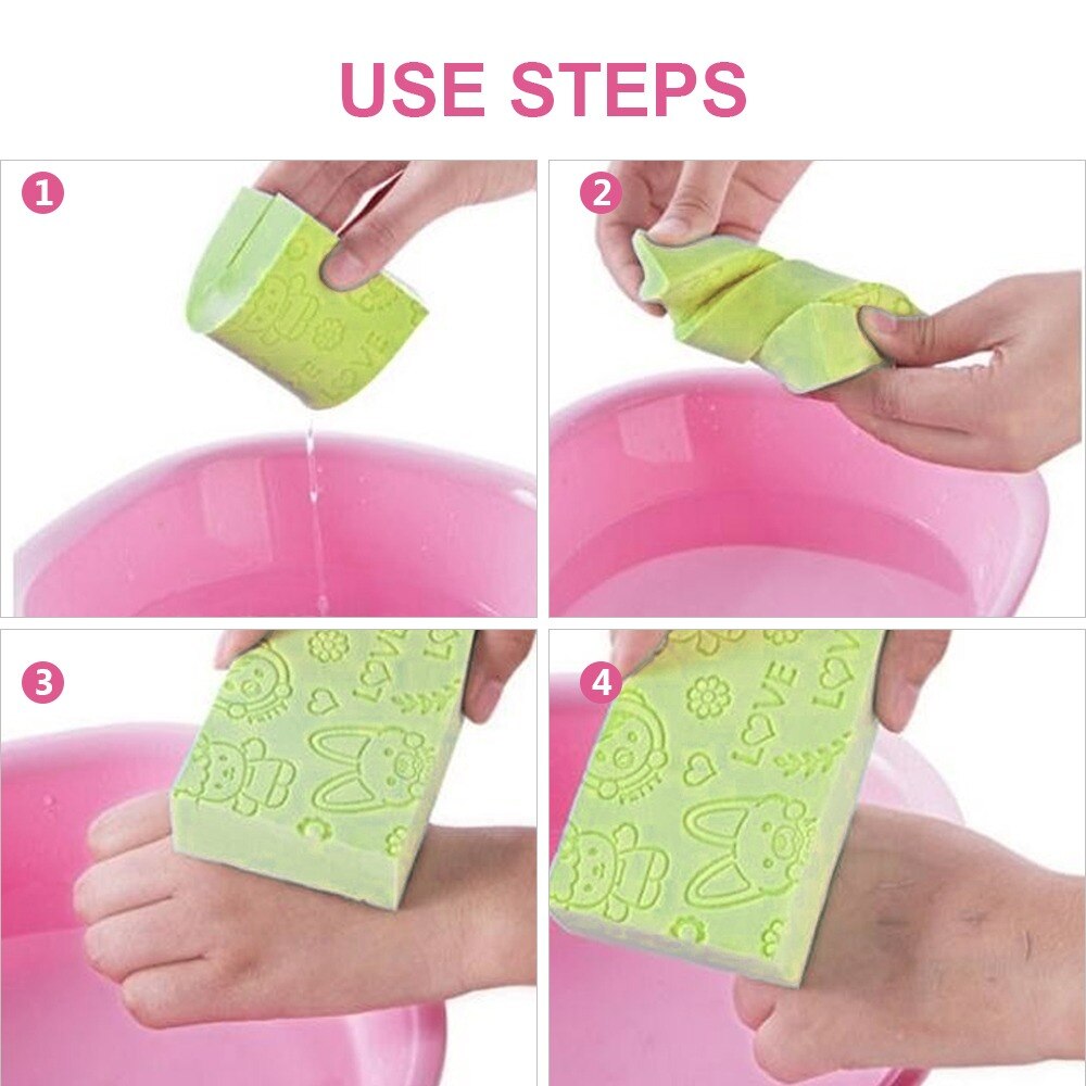 Esponja de baño para eliminar la piel muerta, producto para eliminar la piel muerta, limpieza con estampado de dibujos animados, para ducha, absorbente de agua, herramientas de baño para bebés