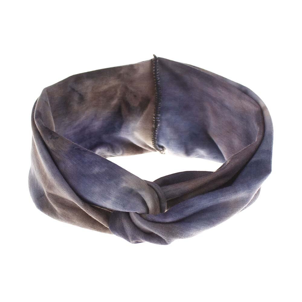 1 stücke Boho binden Farbstoff Baumwolle Stirnbänder Bandana Turban Kreuz Kopf wickeln Elastische Frauen Mädchen Haar Bands Haar Zubehör Verband: Blau