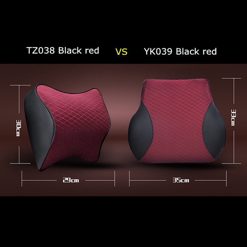 1PCS cute car seat headrest pillow leather solid for the neck rest waist back lumbar support cushion set auto pillow memory foam