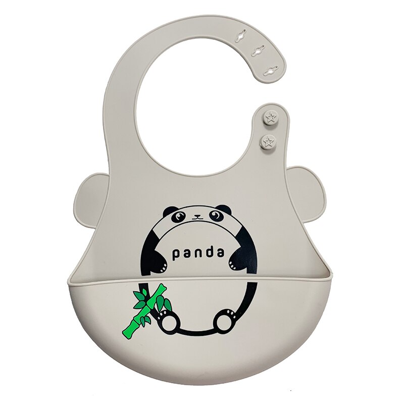 Cartoon Baby Slabbetjes Waterdichte Verstelbare Zachte Siliconen Slabbetjes Voor Baby Meisje Jongen Peuter Kinderen Bib Babyvoeding Stuff: Style1 Panda