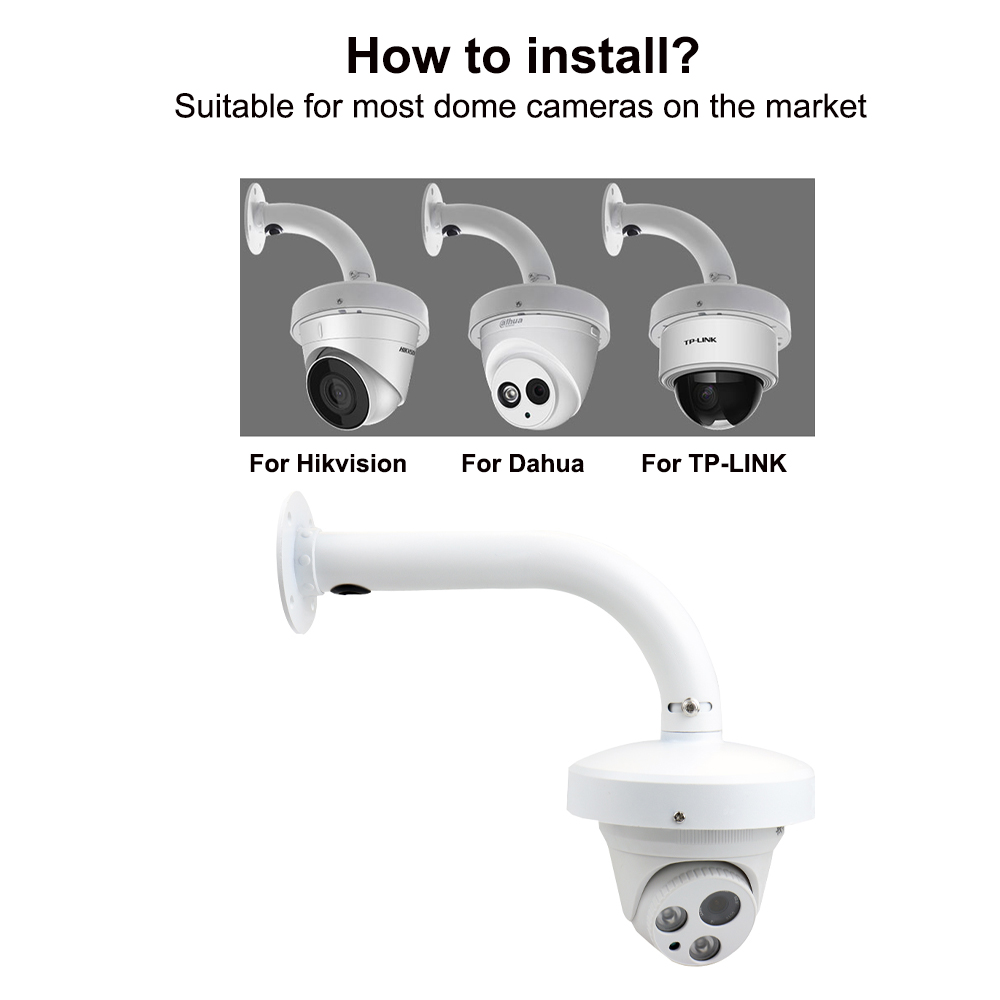 Soporte de brazo largo para Monitor, montaje en pared, seguridad, CCTV, cámara de vigilancia, Hikvision, Dahua, Samsung, cámara domo