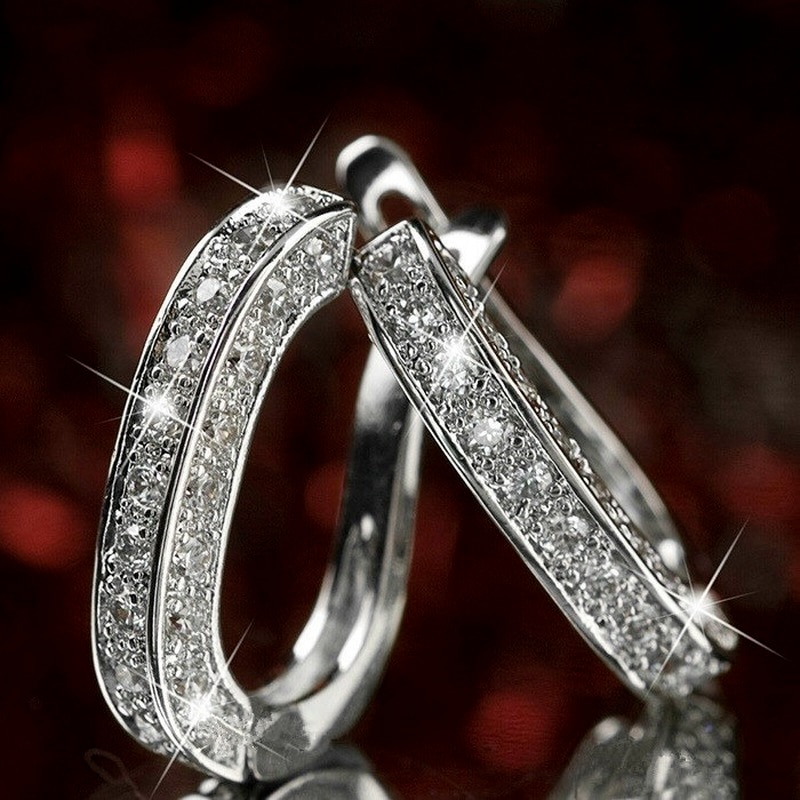 Moda de luxo zircon brincos redondos geométricos brincos de argola de ouro jóias brincos de orelha para o presente de aniversário de casamento de luxo feminino