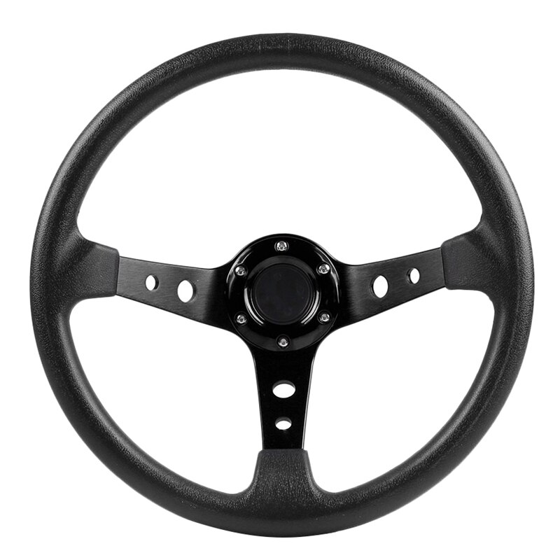 Car Modified 14 Inch 350MM Universal Steering Wheel Racing Game Competitive Steering Wheel (Black)