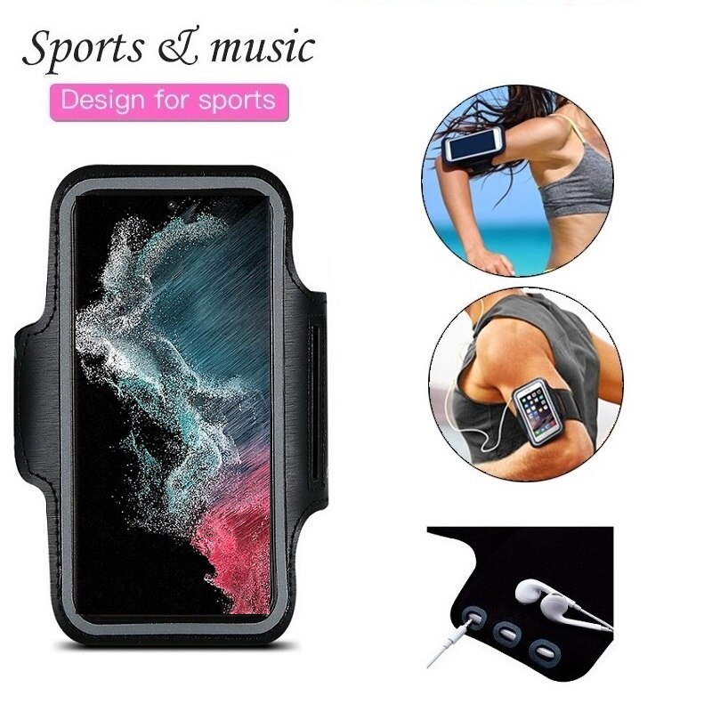 Schwarz Armband Fall für Laufsport Tasche Halter Armbänder für Fall auf Hand für Samsung S22 Ultra S21 S20 FE ultra S10 Plus S10e