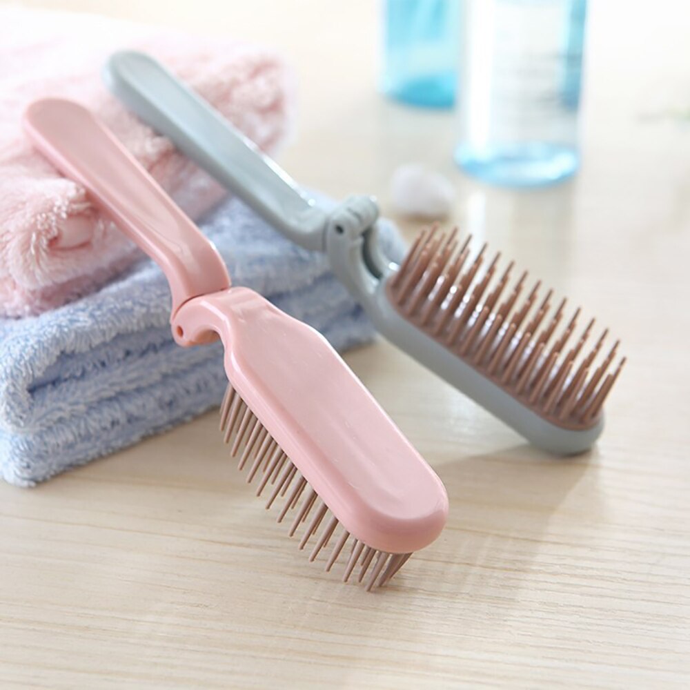 1pc Faltbare Haar Kamm Tragbare Reise Eisstockschießen Gerade Haar Pinsel Weiche Zahn Anti Statische Kopf Massagegerät Haar Styling Mithelfer