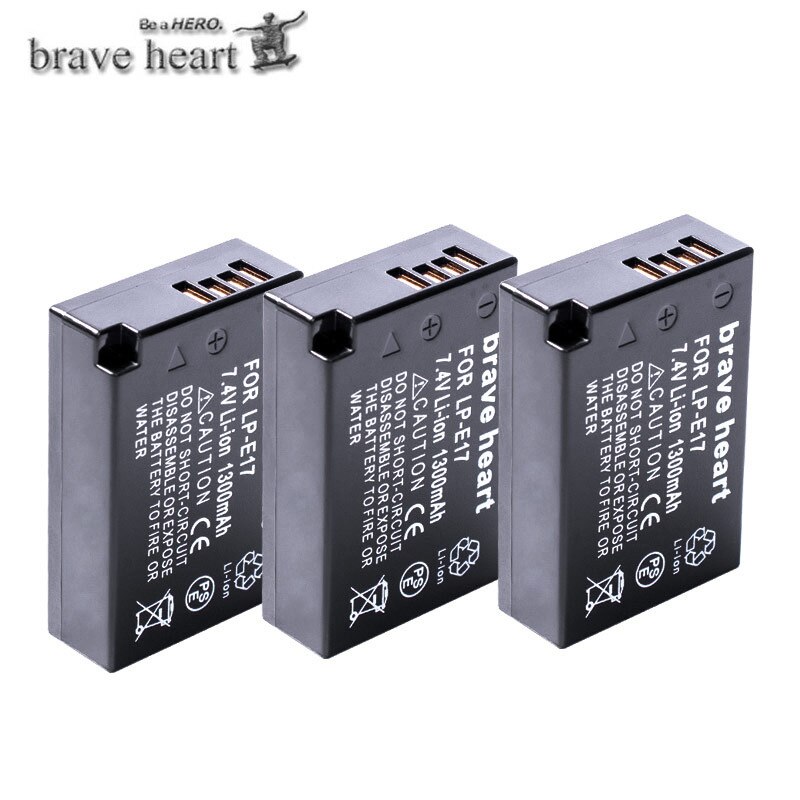 LP-E17 LP E17 LPE17 batería recargable de litio 1300mAh de batería de la cámara Digital Canon EOS M5 M6 200D T6I T6S 750D 760D 77D X8I: 3battery