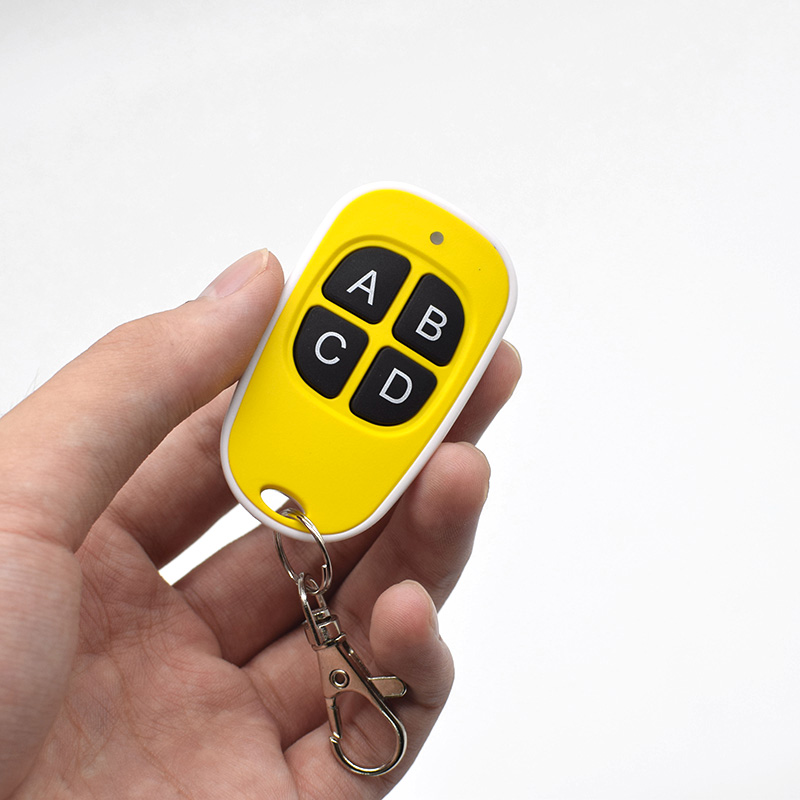 Télécommande universelle de porte de garage 433 mhz, reproduction 433.92 mhz, interrupteur de télécommande de porte coulissante de portail de voiture: Jaune et blanc
