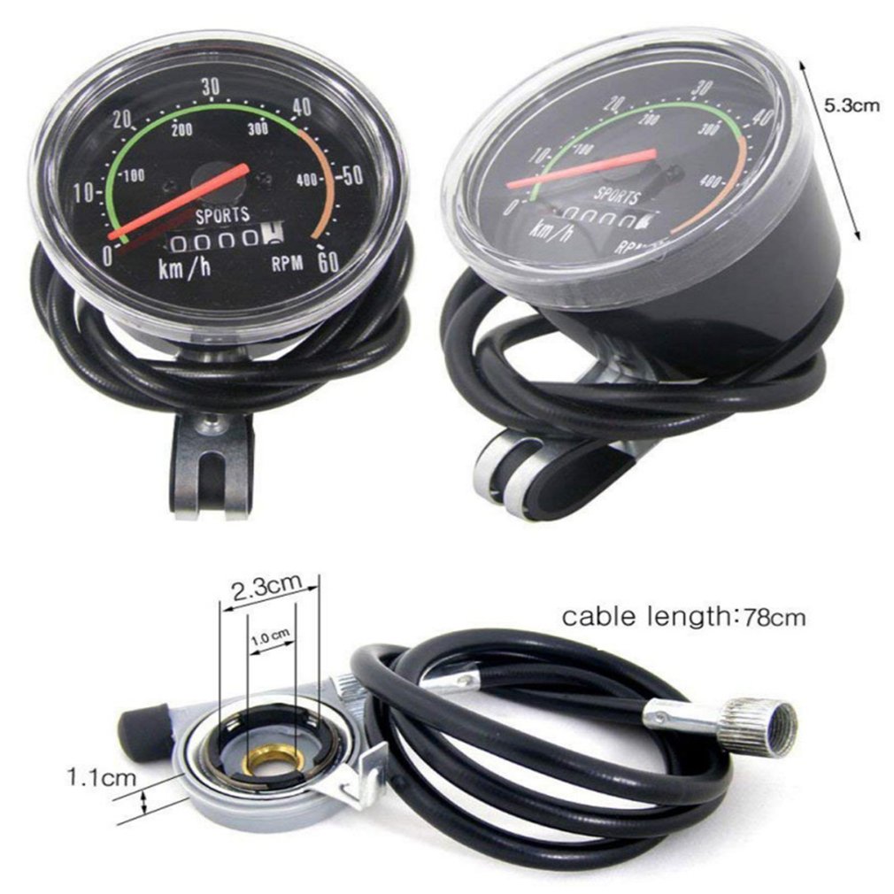 Mechanische Tacho Universal- Klassischen Fahrrad Radfahren Kilometerzähler Stoppuhr Wasserdichte Fahrrad Tachometer-lehre